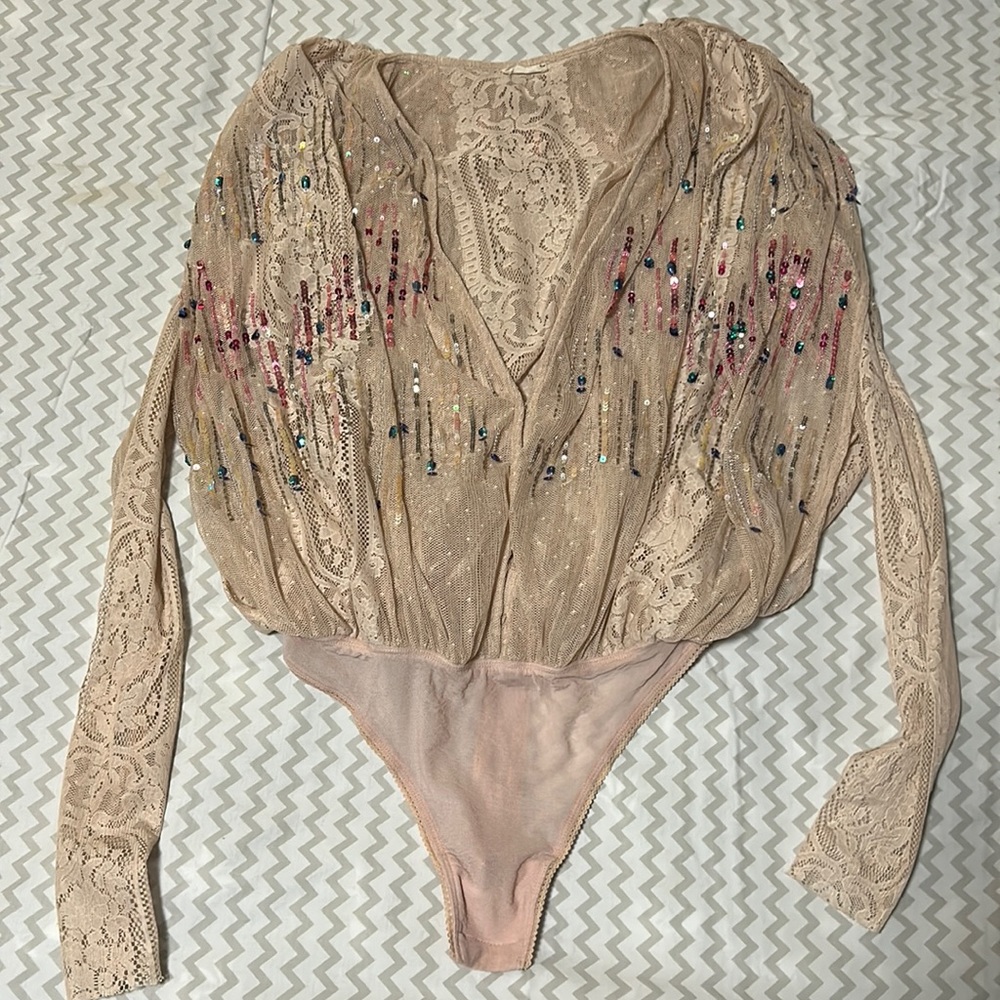 Free people sequin body suit NEVER WORN